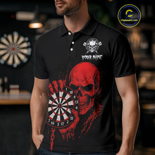 Load image into Gallery viewer, Custom Men's Darts Shirt With Blood Skull Holding Dartboard, Darts Jersey NYN0294