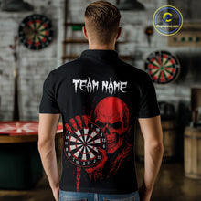 Load image into Gallery viewer, Custom Men's Darts Shirt With Blood Skull Holding Dartboard, Darts Jersey NYN0294