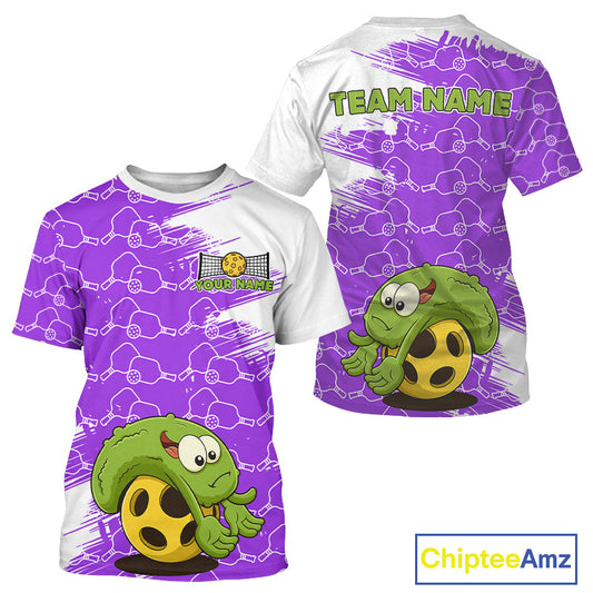 Pickle Plays Pickleball Custom Pickleball T-Shirt For Men, Pickleball Gift | Purple NYN1105