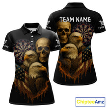 Load image into Gallery viewer, Custom Darts Shirt For Women Retro US Flag Patriotic Dart Jerseys, Vintage Dart Shirts NYN1123