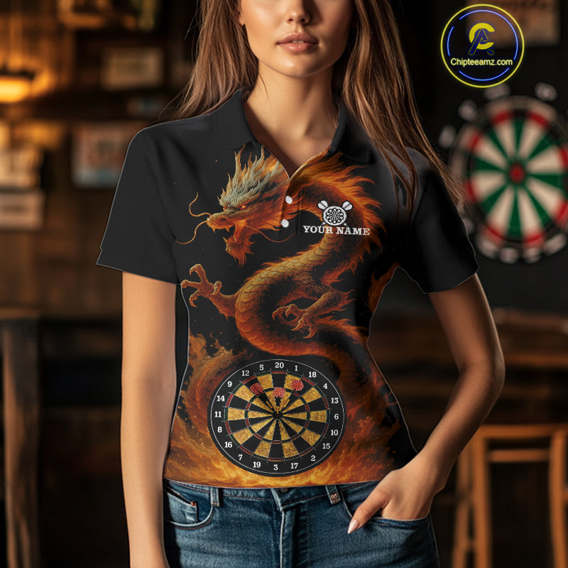 Custom Funny Dragon Darts Shirt For Women Personalized Darts Jerseys, Darts Team Shirt NYN1170