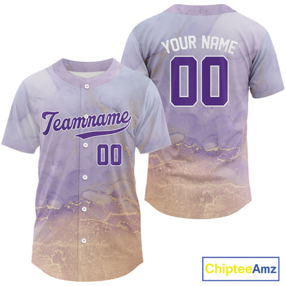 Purple-Yellow Men's Baseball Jerseys Custom Funny Baseball Shirt Youth Baseball Jersey NYN1249