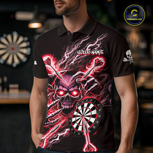 Load image into Gallery viewer, Personalized Red Skeleton Thunder Lightning Men Dart Polo Shirts Skull Dart Jerseys NYN2121