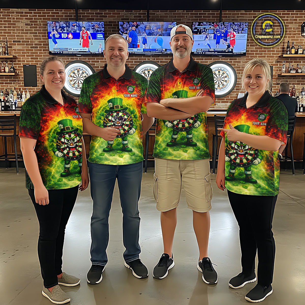 Funny Shamrock Dartboard & Arrow Women Darts Polo Shirt Custom St Patrick's Day Dart League Shirt NYN2650