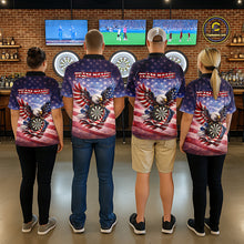 Load image into Gallery viewer, American Flag Eagle Dartboard &amp; Arrow Men Darts Polo Shirt Custom Patriotic Dart Team Shirt NYN2659