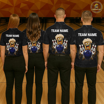 American Flag Grunge Patriotic Bowling Shirt For Men Custom Funny Beer Bowling Tournament Jersey NYN3748