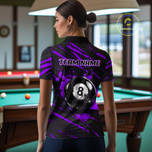 Load image into Gallery viewer, Purple Splatter Ball 8 Billiard Jerseys For Women Custom Funny Bulldog Billiard Team Jersey NYN2829