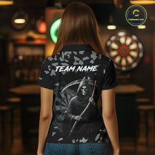 Load image into Gallery viewer, Grey Grim Reaper Smoke Dartboard Custom Grunge Women Darts Polo Shirt Darts Team Jersey NYN2718