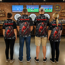 Load image into Gallery viewer, Red Grim Reaper Smoke Dartboard Custom Grunge Women Darts Polo Shirt Darts Team Jersey NYN2719
