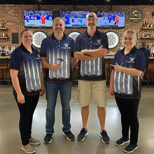 Load image into Gallery viewer, Gray, Blue And Red Grunge US Flag Darts Polo &amp; 1/4-Zip Shirt Custom Patriotic Dart Jersey For Men NYN3081
