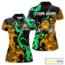 Load image into Gallery viewer, Duck Gun Women Bowling Polo Shirt Custom Grunge Youth Cute Bowling Team Attire