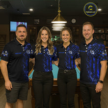 Load image into Gallery viewer, Blue Smokes American Flag 8 Ball Billiard Pool Shirt For Women Custom Billiard Skeleton Team Appeal NYN3288