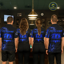 Load image into Gallery viewer, Blue Smokes American Flag 8 Ball Billiard Pool Shirt For Women Custom Billiard Skeleton Team Appeal NYN3288