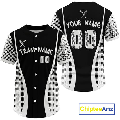 Custom Black And White Baseball Shirt For Men Baseball Tournament Shirt Jerseys NYN1519