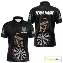 Load image into Gallery viewer, Custom Galaxy Astronaut Dartboard Funny Dart Polo Shirt For Men Outfit Dart Team Jerseys NYN1523