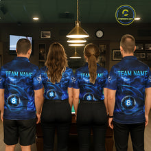 Load image into Gallery viewer, Blue Funny Shark Light 8 Ball Billiard Shirts For Women Custom Pool Billiard Team Jerseys NYN2289