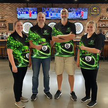 Load image into Gallery viewer, Funny Tornado Shamrock 8 Ball St Patrick's Day Men Billiard Shirts Custom Pool Balls Billiard Attire NYN2742