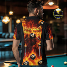 Load image into Gallery viewer, Fire Flame Ball 8 Billiard Pool Jerseys For Women Custom Ball 8 &amp; Cue Billiard Team Jersey NYN2318