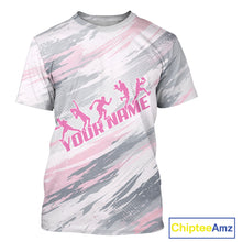 Load image into Gallery viewer, Custom Pink Grey Paint Pickleball Ball &amp; Paddle T-Shirt For Men Outfits Pickleball Jersey NYN2577