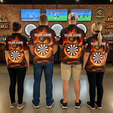 Load image into Gallery viewer, Personalized Red Flaming Dragon Dartboard Women Darts Polo Shirt Custom Darts Team Jerseys NYN2582