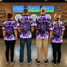 Load image into Gallery viewer, Purple Flaming Tiger Women Dart 1/4-Zip Shirts Personalized Name &amp; Team Fire Flame Dart Jerseys NYN2101