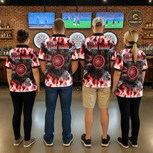 Load image into Gallery viewer, Red Flaming Tiger Women Dart 1/4-Zip Shirts Personalized Name &amp; Team Fire Flame Dart Jerseys NYN2102
