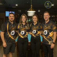 Load image into Gallery viewer, Smoke Cracked Billiard 8 Ball Pool Shirt For Women Custom Billiard Polo &amp; 1/4 Zip Team Attire | Yellow NYN3421