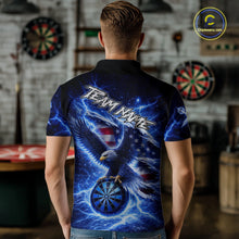 Load image into Gallery viewer, Thunder Torn US Flag Eagle Dartboard Men Darts Polo Shirt Custom Patriotic Dart League Shirt NYN2649