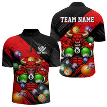 Load image into Gallery viewer, Boxing Bull Hold 8 Ball Pool Funny Billiard Shirt For Men Personalized Pool Balls Billiard Shirts NYN2652