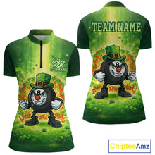 Load image into Gallery viewer, Shamrock Funny Fire Flame 8 Ball Women Billiards Shirt Personalized St Patrick's Day Pool Balls Shirt NYN2679