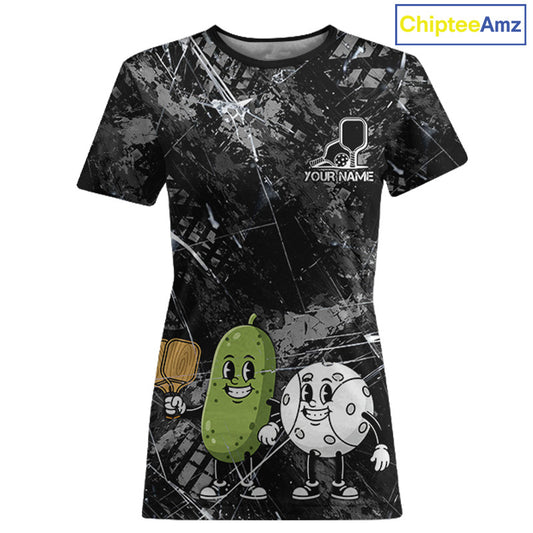 Custom Pickle And Ball Funny Pickleball Ball T-Shirt For Women Outfits Pickleball Jerseys NYN2487