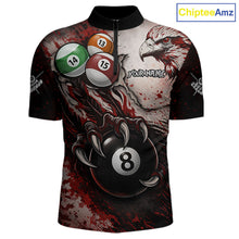 Load image into Gallery viewer, Red Grunge Eagle 8 Ball Billiard Pool Shirt For Men Custom Claws Billiard Attire Team Jersey NYN3063
