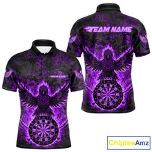 Load image into Gallery viewer, Custom Red Flames Eagle Digital Camo Darts Polo Shirt For Men Cracked Dart Jerseys NYN1959