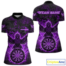 Load image into Gallery viewer, Custom Red Flames Eagle Digital Camo Darts Quarter-Zip Shirt For Women Cracked Dart Jerseys NYN1959