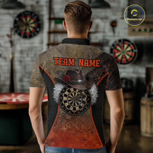 Load image into Gallery viewer, Funny Dartboard Cowboy Darts Polo &amp; 1/4-Zip Shirts For Men Custom Grunge Brown Darts Team Jerseys NYN3079