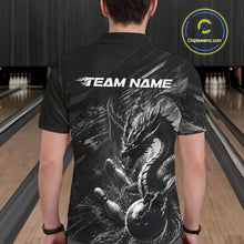 Load image into Gallery viewer, Male bowler wearing Grunge Dragon bowling jersey, personalized men's bowling shirt