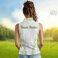 Load image into Gallery viewer, Womens Sleeveless Golf Polo Shirt Argyle Pattern Golf Shirts For Womens Green Argyle And White Golf Ball Gifts NYN2906