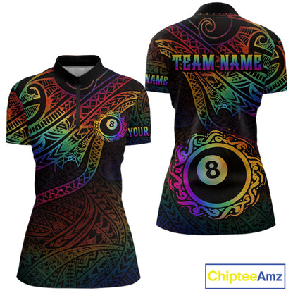 Colorful Rainbow Tribal Billiard Jersey For Women 8 Ball Billiard Uniform Billiard Team Shirts NYN2922