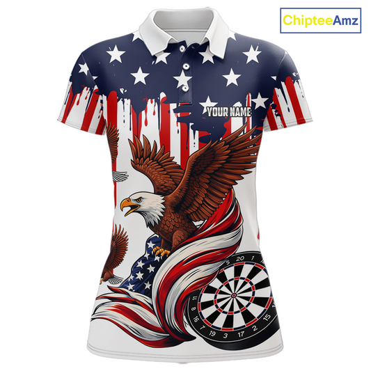 US Flag Eagle 3D Dartboard Women Darts Team Shirt Personalized Patriotic Dart Polo Jerseys NYN2571