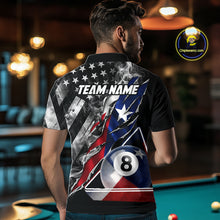 Load image into Gallery viewer, Personalized Smoke Texas Flag Billiard 8 Ball Pool Shirt For Men Custom Patriotic Billiard Appeal NYN2769