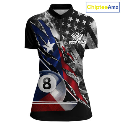 Personalized Smoke Texas Flag Billiard 8 Ball Pool Shirt For Women Custom Patriotic Billiard Appeal NYN2769