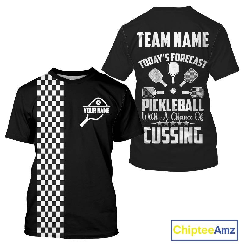 Custom Black-White Caro Pickleball Ball League Jerseys Men Pickleball Paddle Team Shirts NYN2145