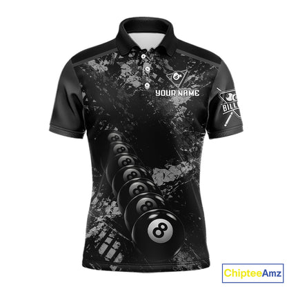 Aim Shoot Swear Repeat Ball Pool Men Polo & 1/4-Zip Team Shirt Custom 8 Ball Billiards Apparel NYN2466