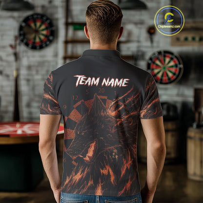 Custom Black-Orange Wolf Grunge Dart Jersey For Men Horror Grunge Dart Team Jerseys NYN1404