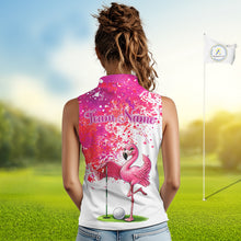 Load image into Gallery viewer, Funny Women Golf Sleeveless Polo Shirt Custom Winner Flamingo Pink Splatter Golf Clothing Shirts, Golf Gifts NYN2875
