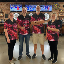Load image into Gallery viewer, Funny Pink Hearts Tornado Dartboard Women Darts Valentine Shirt Custom Dart 1/4-Zip Couple Gifts NYN2536