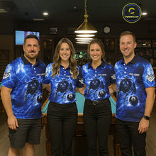 Load image into Gallery viewer, Thunder Lightning Blue Funny Bull 8 Ball Pool Men Billiard Shirt Custom Billiard Team Attire NYN2732