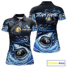 Load image into Gallery viewer, Funny Shark Waving Pool 8 Ball &amp; 9 Ball Billiard Shirt For Women Personalized Ball Billiard Attire NYN2590
