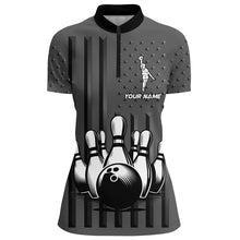 Load image into Gallery viewer, Personalized Bowling Shirt for Women Camo Bowling Jersey 1/4 Zip Shirt Unisex QZT276