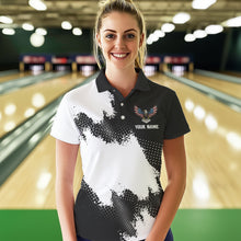 Load image into Gallery viewer, Custom Bowling Shirt Eagle Bowling Team Jersey Patriotic Women Polo Shirt for Bowlers QZT296